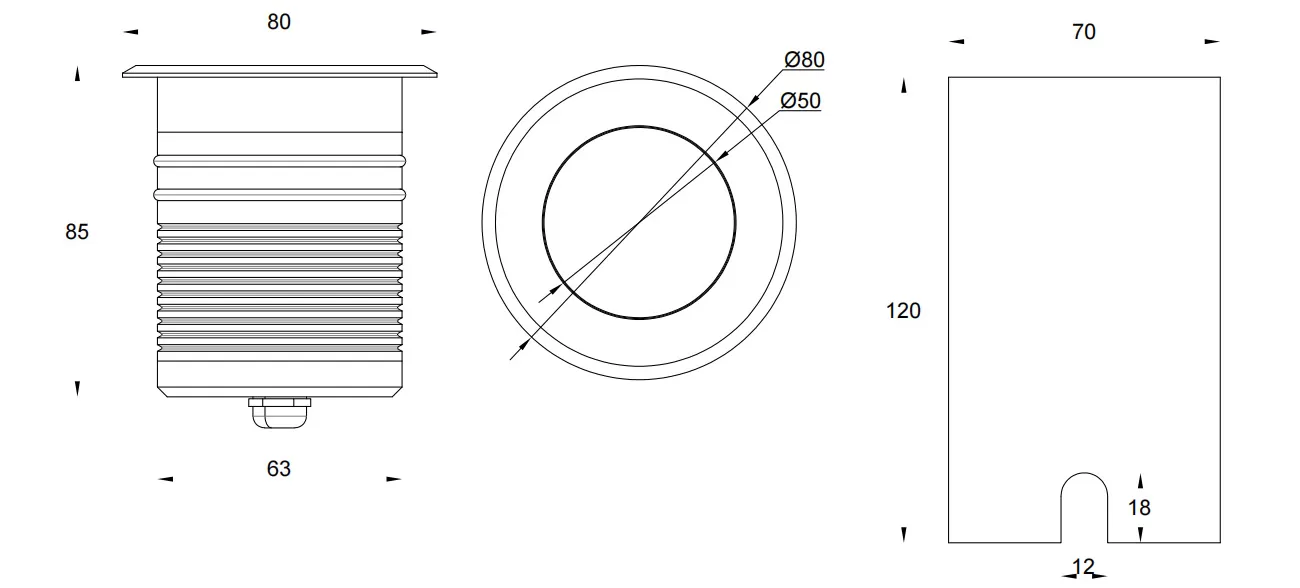 LUMINAIRE DIMENSION