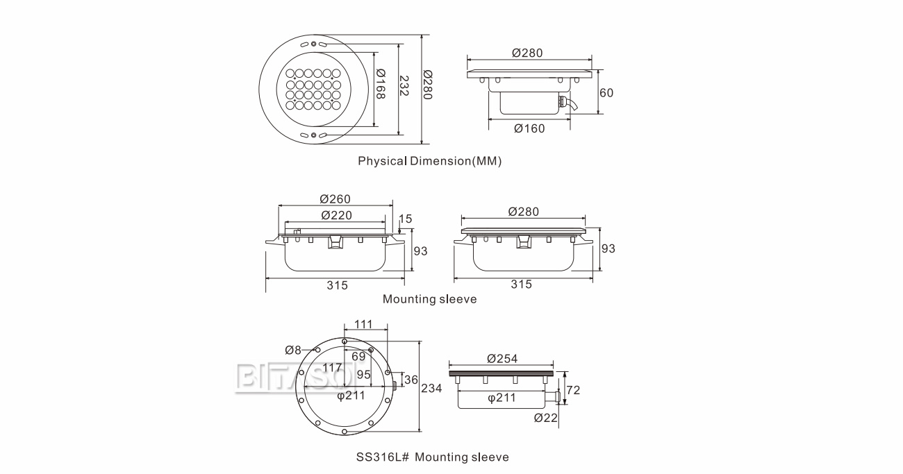 LUMINAIRE DIMENSION