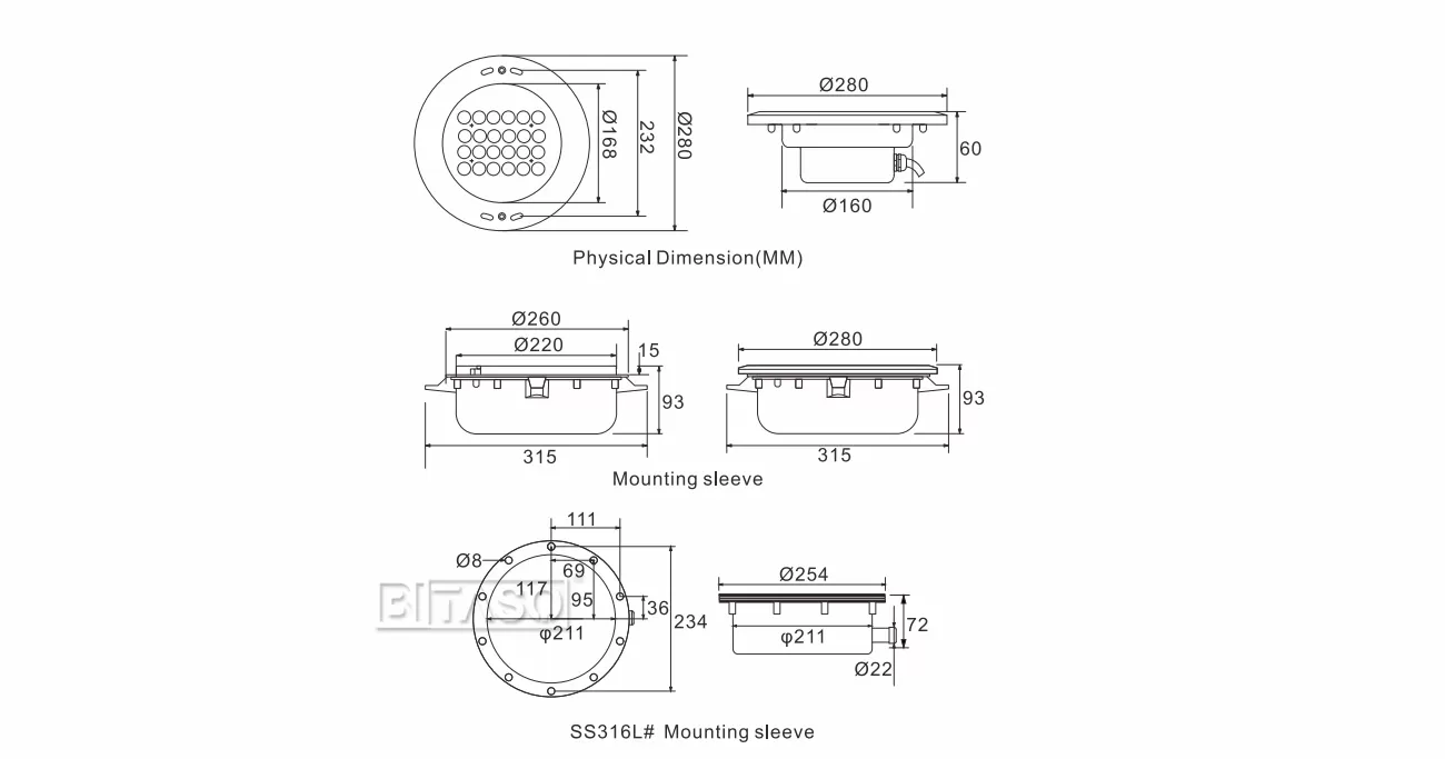 LUMINAIRE DIMENSION