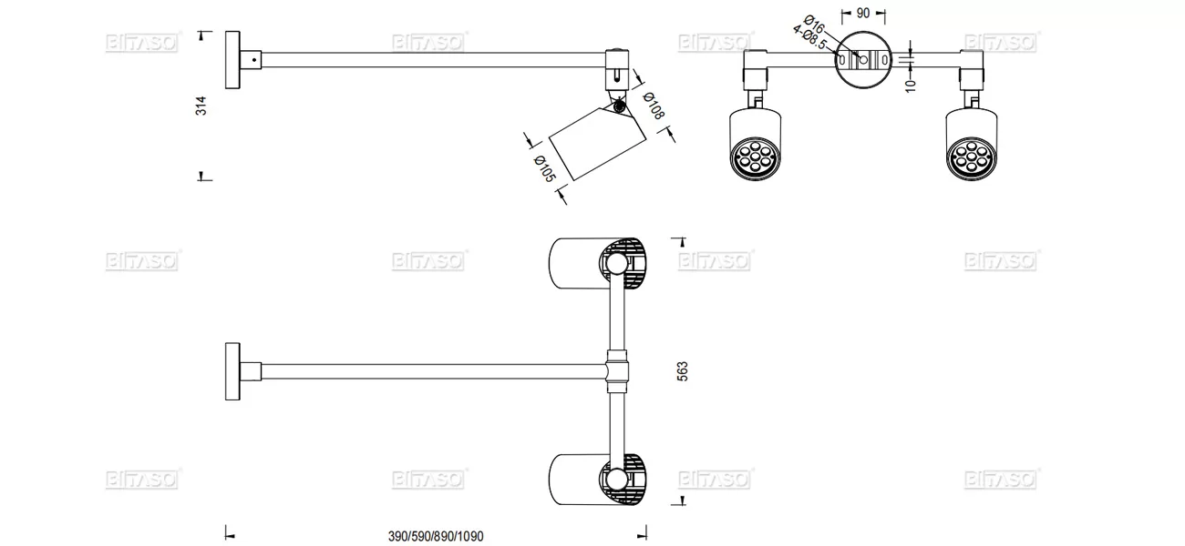 LUMINAIRE DIMENSION