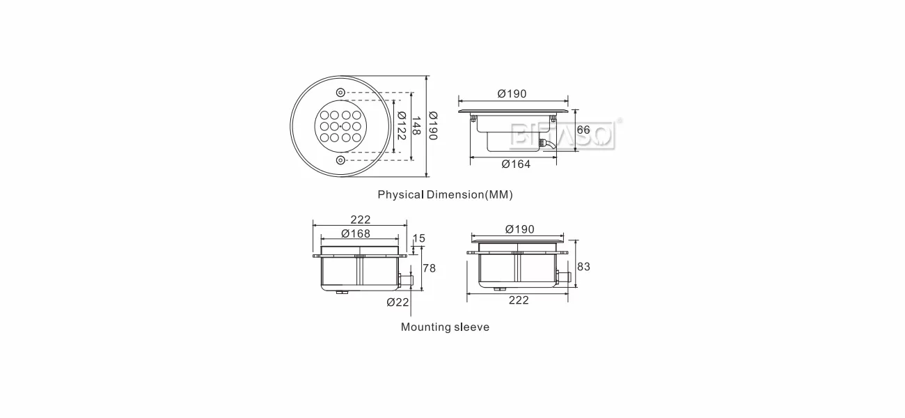 LUMINAIRE DIMENSION