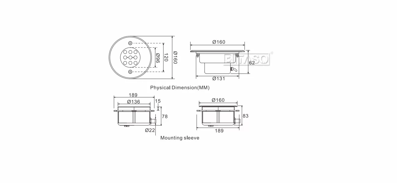 LUMINAIRE DIMENSION