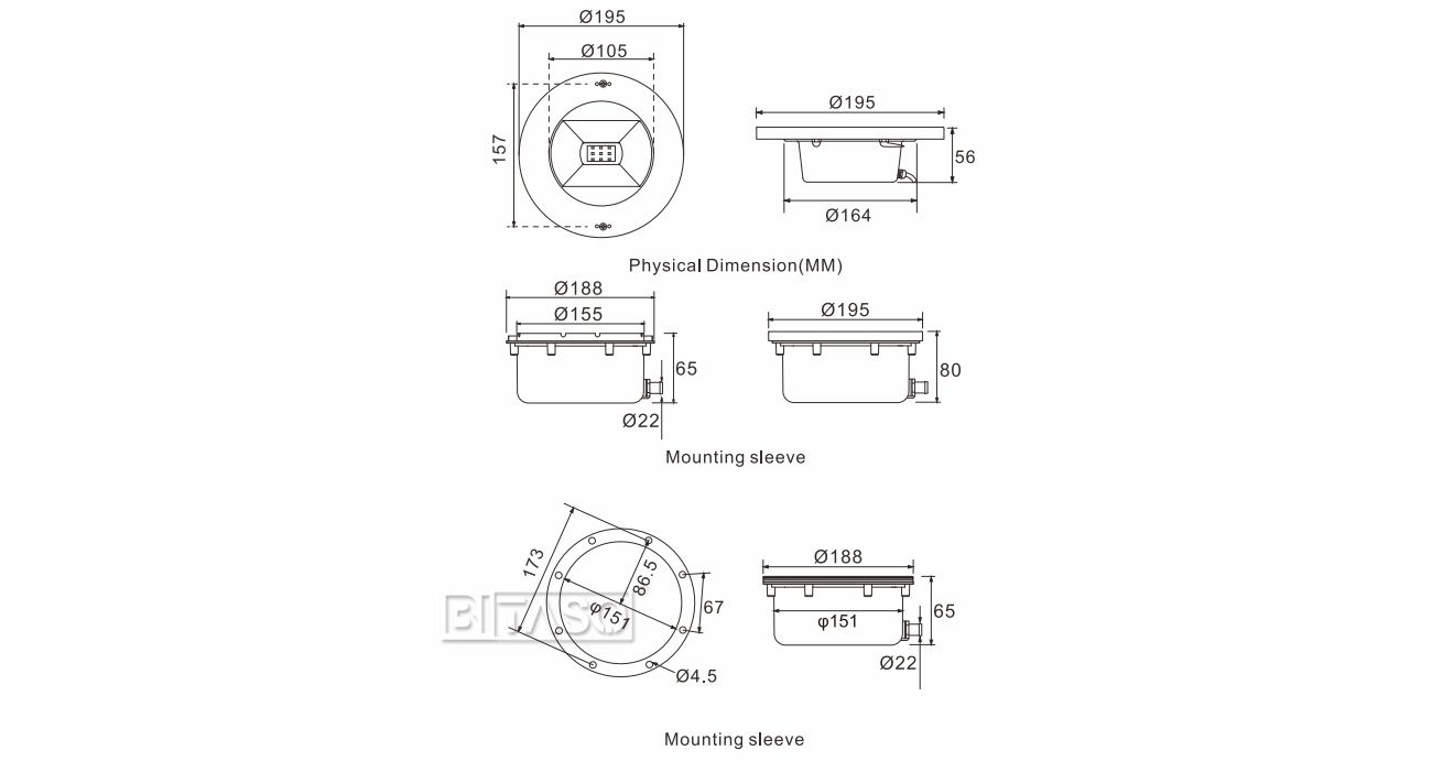 LUMINAIRE DIMENSION