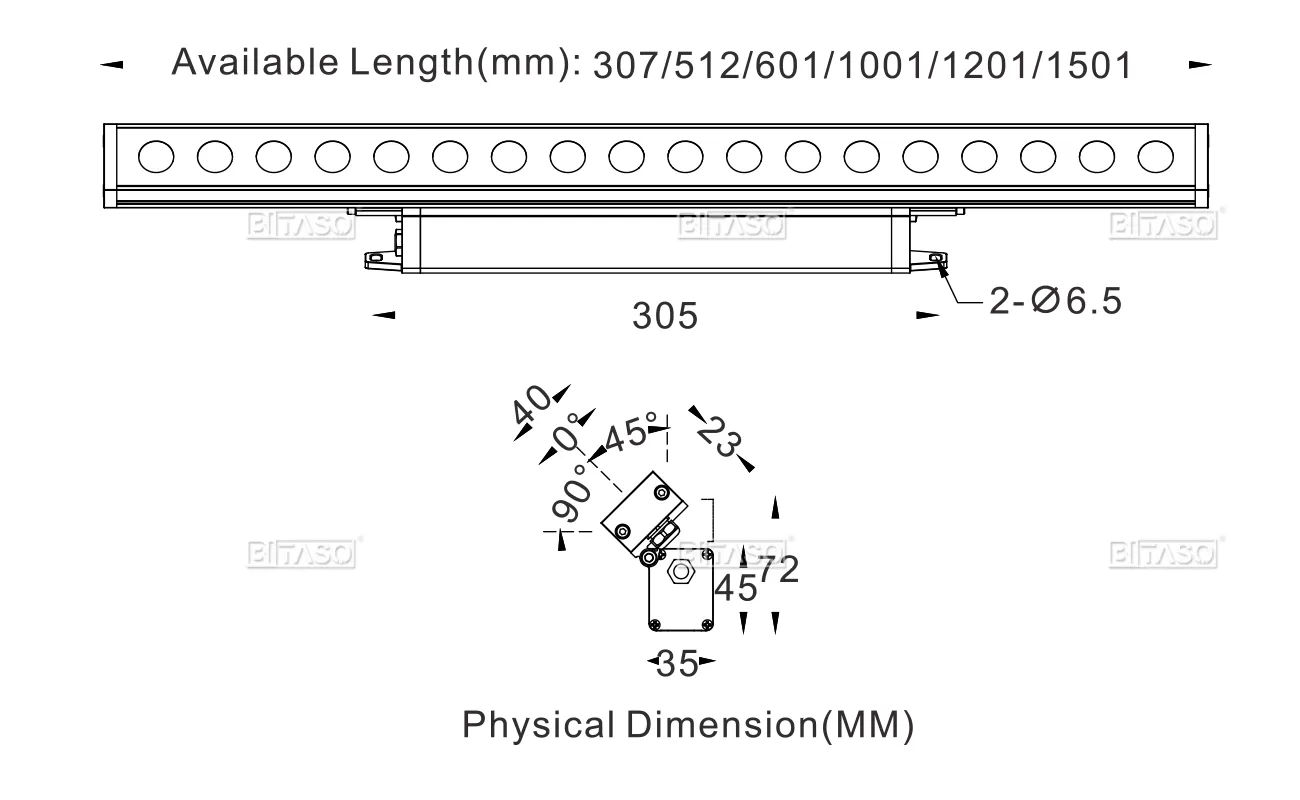 LUMINAIRE DIMENSION